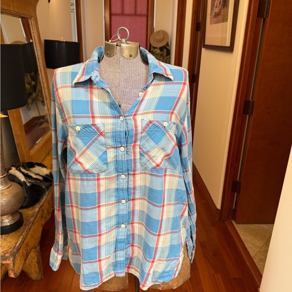 Ralph Lauren Blue and Red Plaid Shirt L - Picture 1 of 5
